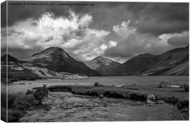 Wastwater Countess Beck monochrome Canvas Print by Graham Moore