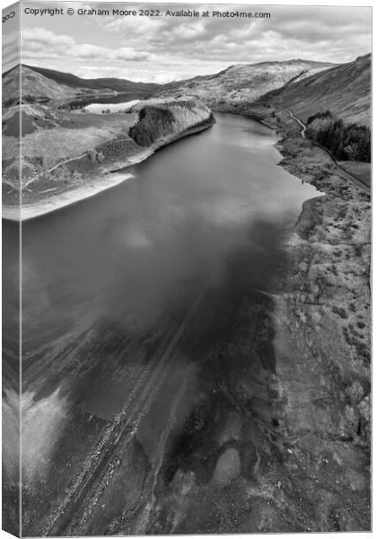 Haweswater and The Rigg monochrome Canvas Print by Graham Moore