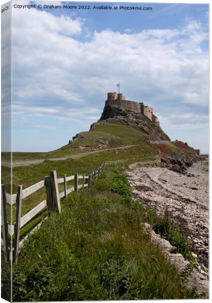 lindisfarne castle approach Canvas Print by Graham Moore