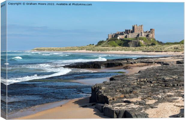 Bamburgh Castle from the north  Canvas Print by Graham Moore