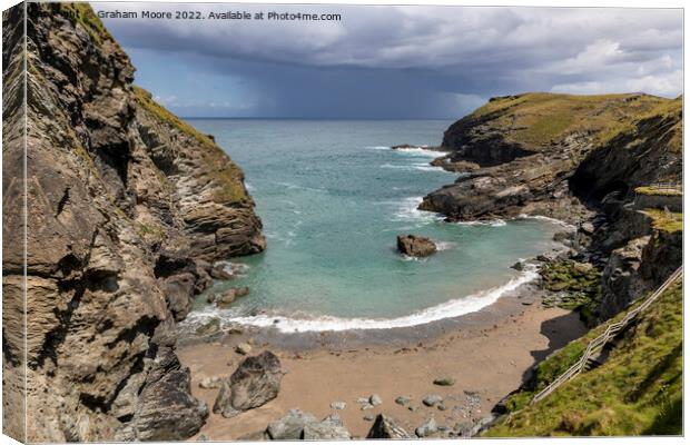 Clearing storm at Tintagel Canvas Print by Graham Moore