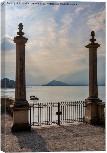 Lake Como terrace at sunset Canvas Print by Graham Moore
