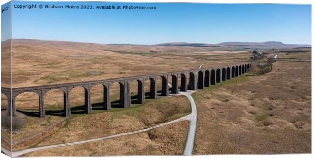 Ribblehead Viaduct elevated panorama Canvas Print by Graham Moore
