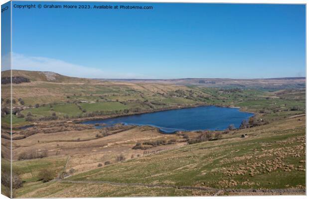 Semer Water elevated view north Canvas Print by Graham Moore