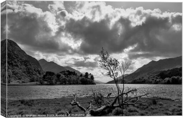 Loch Shiel monochrome Canvas Print by Graham Moore