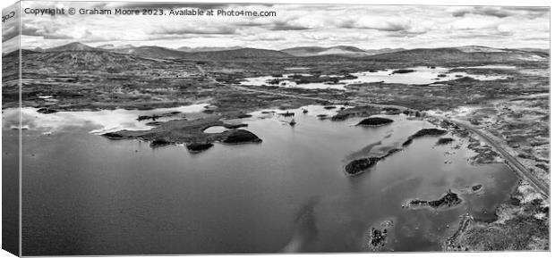 Lochan na h-Achlaise and Loch Ba monochrome Canvas Print by Graham Moore