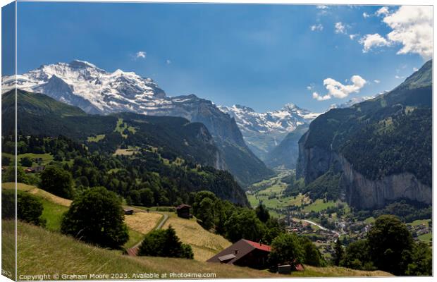 Lauterbrunnen valley and Jungfrau Canvas Print by Graham Moore