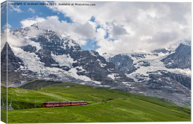 Mountain railway below the Eiger Canvas Print by Graham Moore