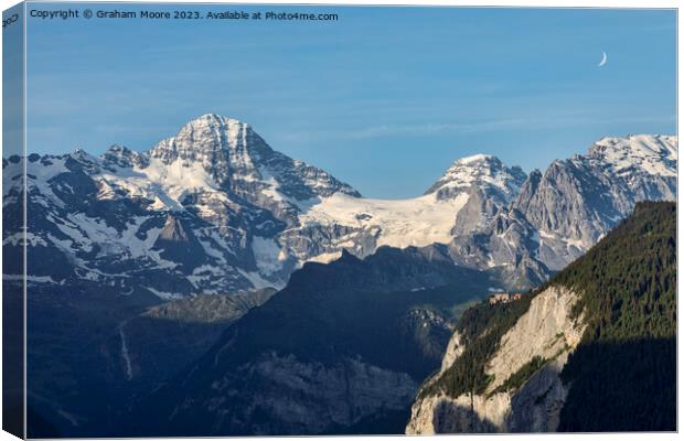 Breithorn above Murren Switzerland Canvas Print by Graham Moore