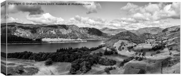 Thirlmere Skiddaw and Blencathra monochrome Canvas Print by Graham Moore