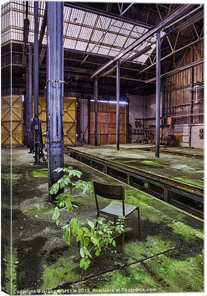 Decaying industrial building Canvas Print by Graham Moore