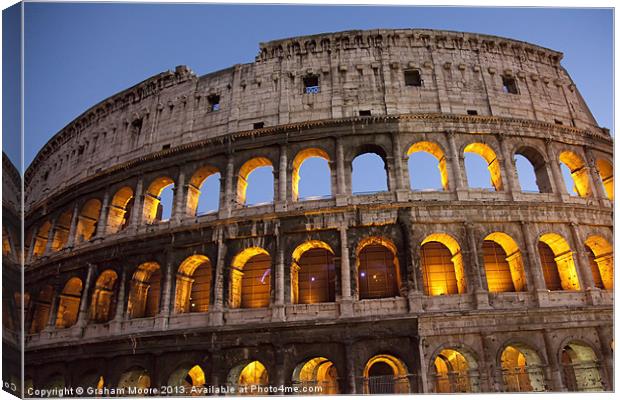Colosseum at dusk, Rome Canvas Print by Graham Moore