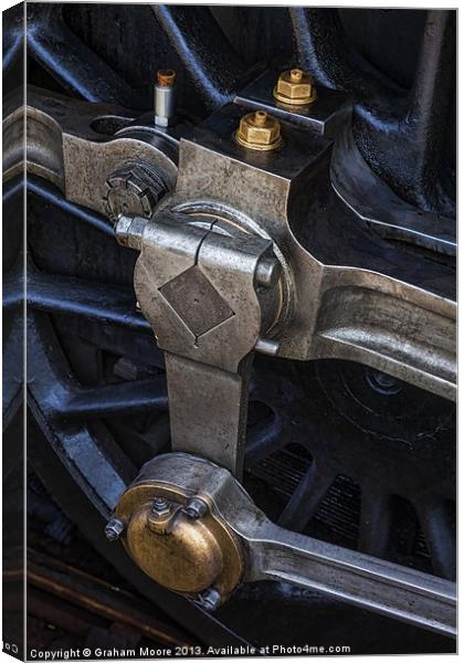 Steam engine wheel Canvas Print by Graham Moore