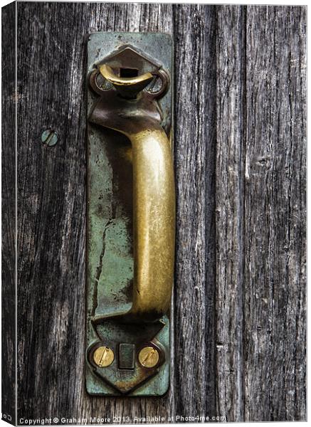 Rustic door handle Canvas Print by Graham Moore