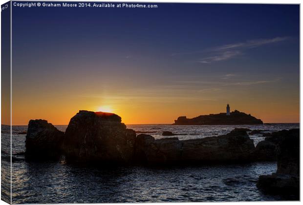 Godrevy sunset Canvas Print by Graham Moore