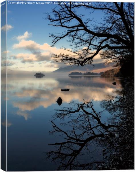 Derwentwater trees Canvas Print by Graham Moore