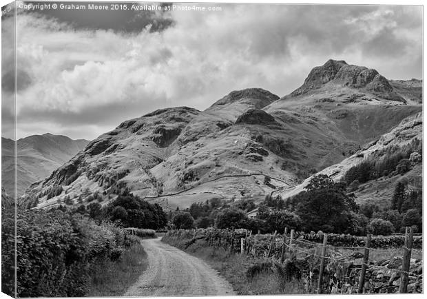 Langdale Pikes from Green Lane Canvas Print by Graham Moore