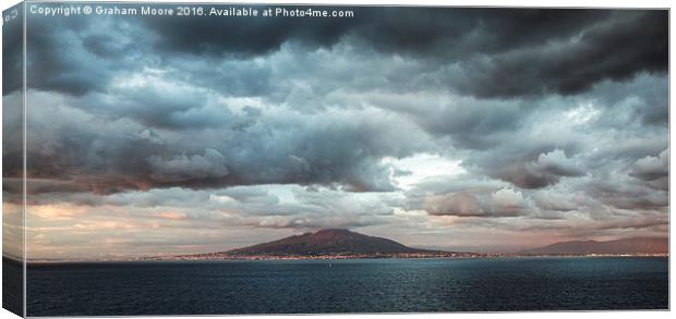 Mount Vesuvius sunset Canvas Print by Graham Moore