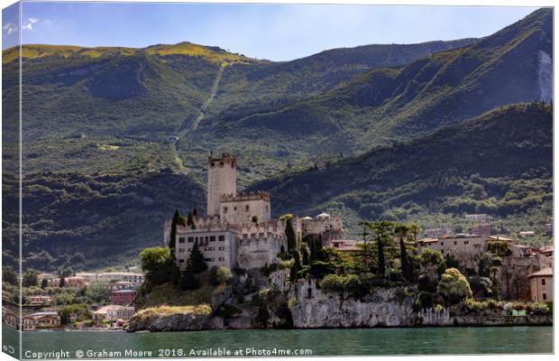 The castle at Malcesine Canvas Print by Graham Moore