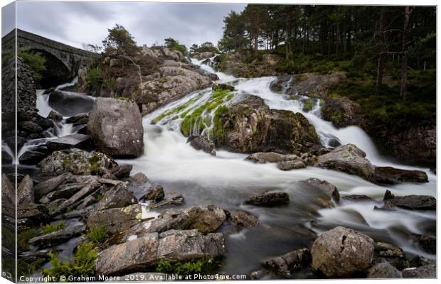 Afon Ogwen falls Canvas Print by Graham Moore