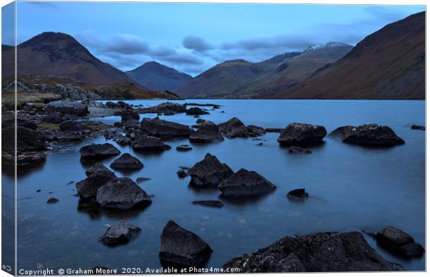 Wastwater at blue hour Canvas Print by Graham Moore