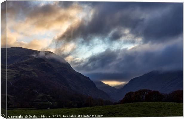 Borrowdale sunset Canvas Print by Graham Moore