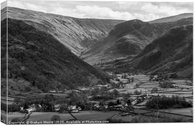 Borrowdale from Castle Crag Canvas Print by Graham Moore