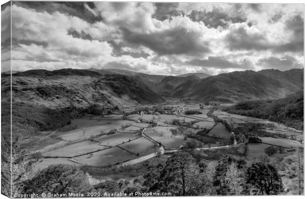 Borrowdale from Castle Crag Canvas Print by Graham Moore