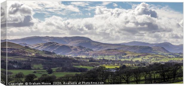 Panorama towards Keswick from Scales Canvas Print by Graham Moore