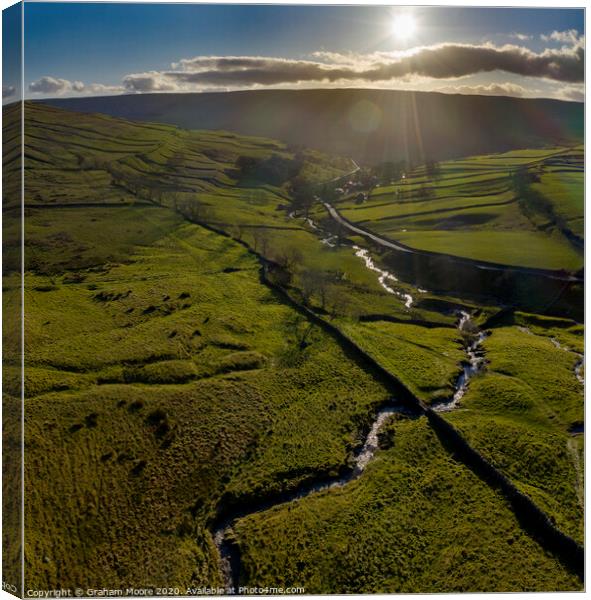 Cray Gill and the flanks of Buckden Pike Canvas Print by Graham Moore