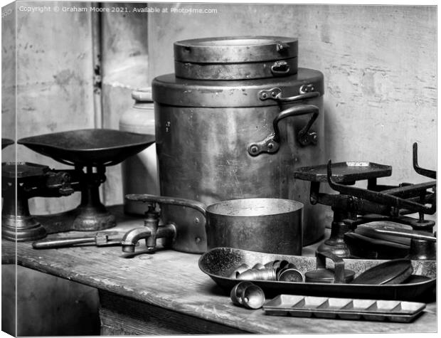 Old kitchen equipment Canvas Print by Graham Moore