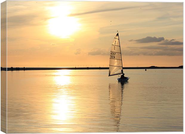 Lone sailboat Canvas Print by Paul Farrell Photography