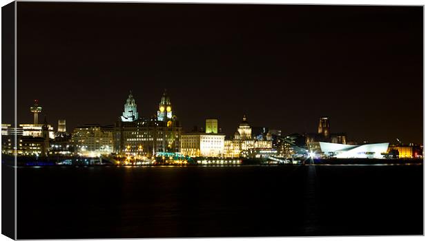 Liverpool skyline by night Canvas Print by Paul Farrell Photography