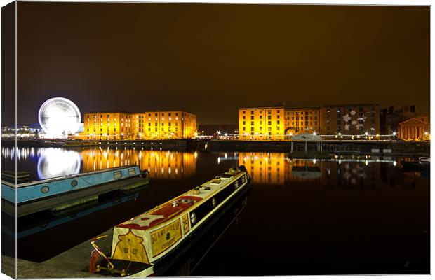 Albert Dock by night Canvas Print by Paul Farrell Photography