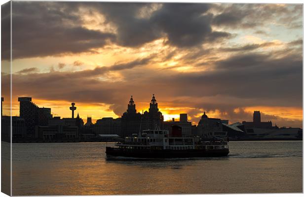 Mersey Ferry Sunrise Canvas Print by Paul Farrell Photography