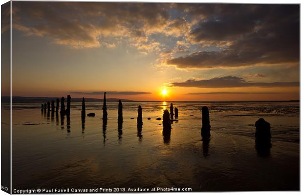 Caldy beach sunset Canvas Print by Paul Farrell Photography