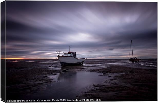 Boats on Meols beach Canvas Print by Paul Farrell Photography