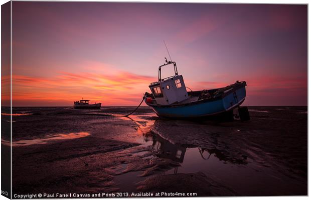July afterglow at Meols Canvas Print by Paul Farrell Photography