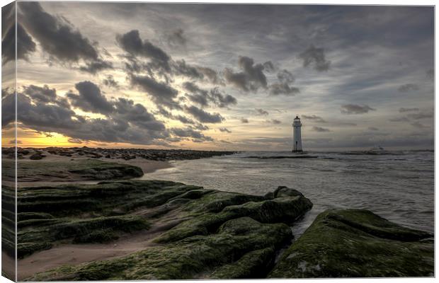 Cloudy sunset at Perch Rock Canvas Print by Paul Farrell Photography