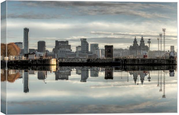 Liverpool skyline reflected Canvas Print by Paul Farrell Photography