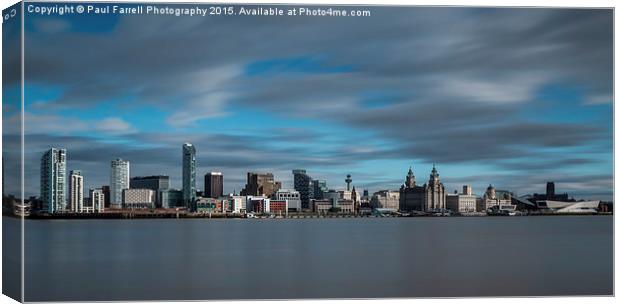  Liverpool skyline (long exposure) Canvas Print by Paul Farrell Photography