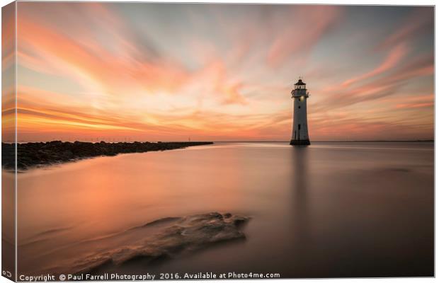 Red skies at New Brighton Canvas Print by Paul Farrell Photography