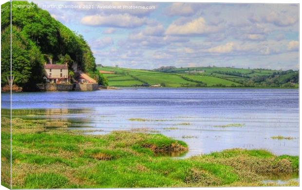 Dylan Thomas Boathouse Canvas Print by Martin Chambers