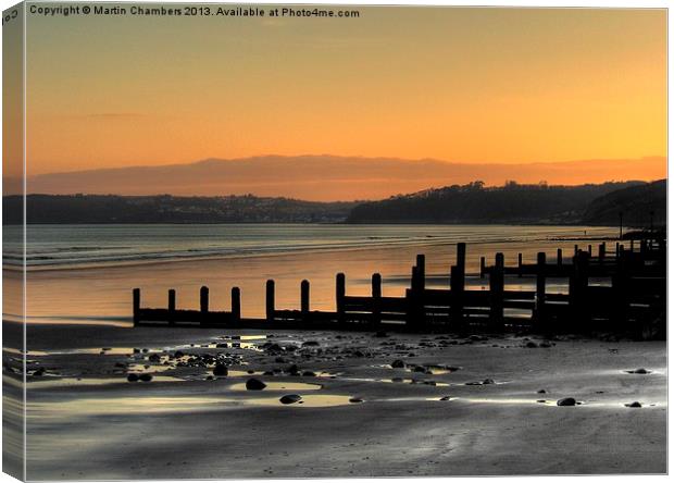 Amroth Dusk Canvas Print by Martin Chambers