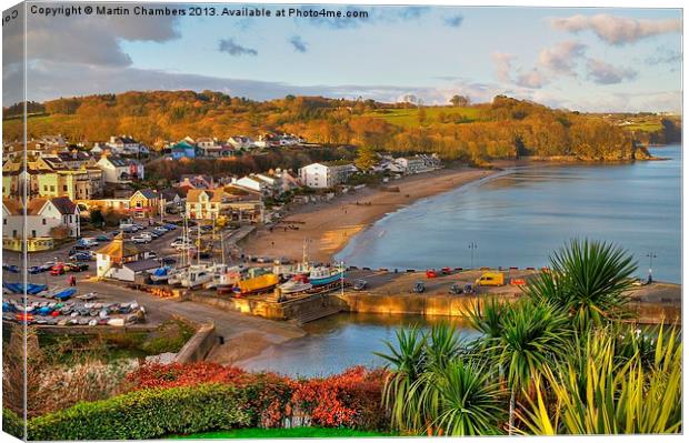 View over Saundersfoot Canvas Print by Martin Chambers