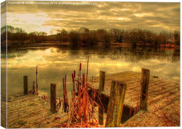 Wintery Lake Canvas Print by Martin Chambers