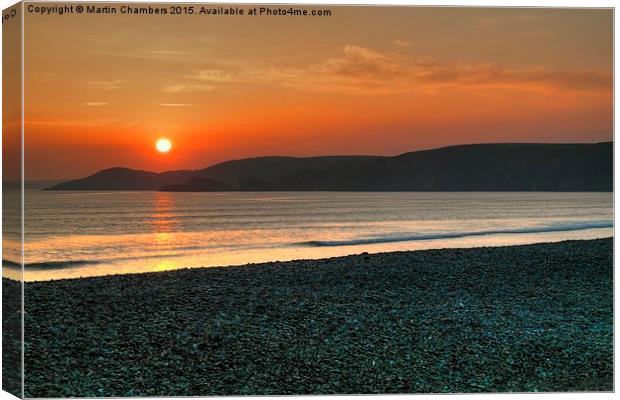  Sunset from Newgale, Pembrokeshire Canvas Print by Martin Chambers