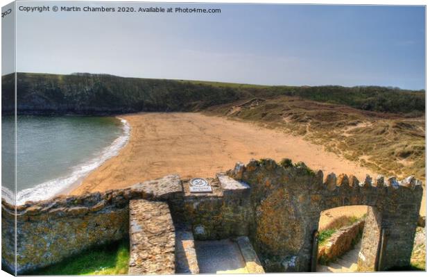 Barafundle Bay Canvas Print by Martin Chambers
