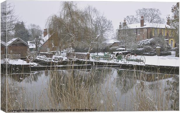 farm house on the canal Canvas Print by Daniel Duchacek