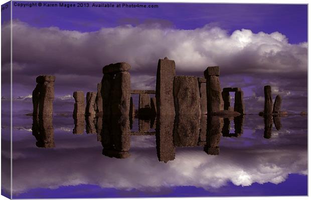 Stonehenge Reflections Canvas Print by Karen Magee